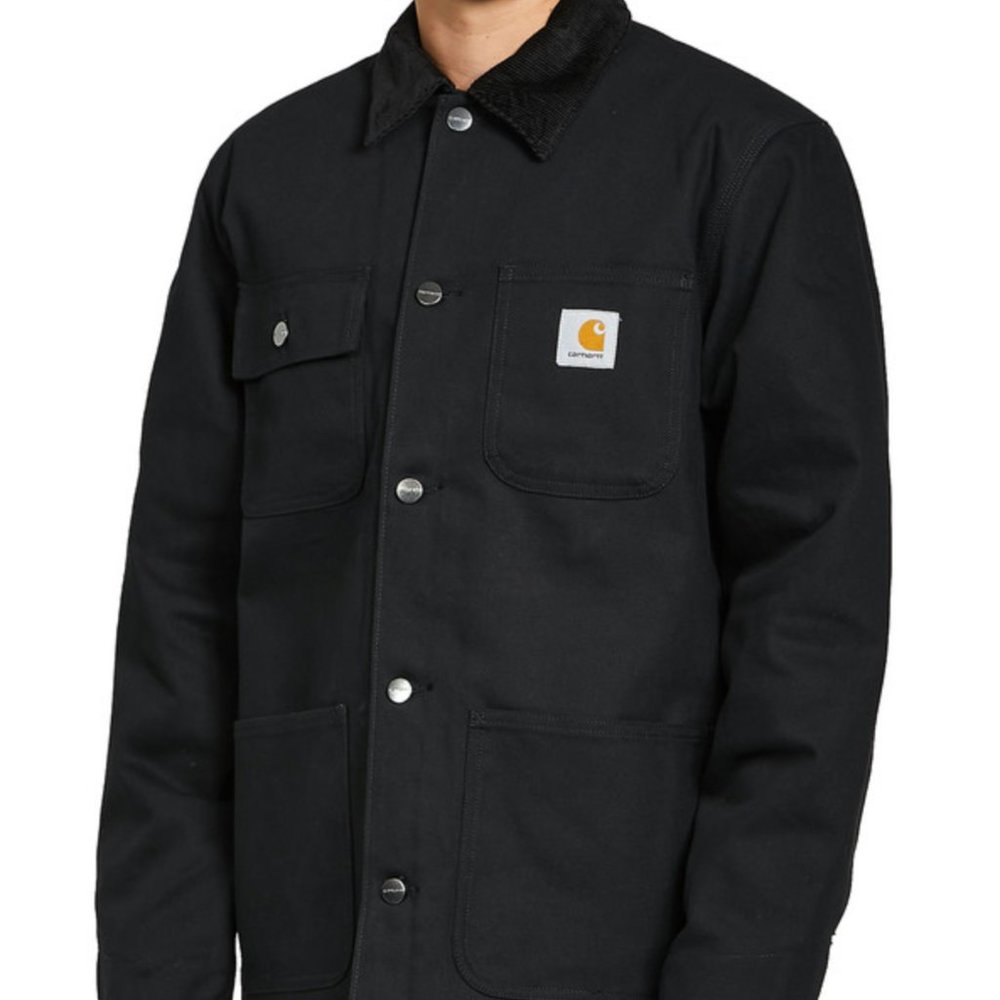 New Carhartt WIP Michigan Coat "Dearborn" Canvas, 12 oz (Black / Black Rigid)